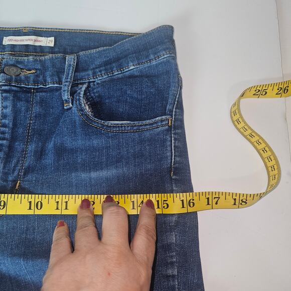 Levi’s 720 High Rise Super Skinny Women’s Jeans Size 29 Blue Stretch Denim Y2K - Picture 11 of 12